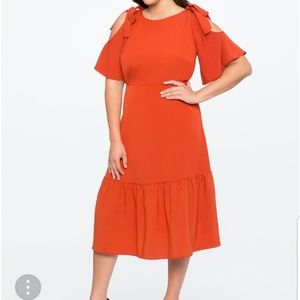 Tie Shoulder Midi Dress
